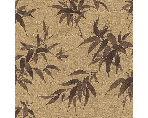 Обои RASCH Kimono 409765 Винил на флизелине (0,53x10,05) Золото/Коричневый, Листья