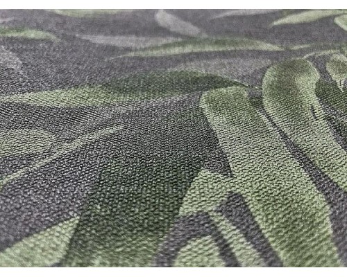 Обои RASCH Kimono 409772 Винил на флизелине (0,53x10,05) Черный/Зеленый, Листья