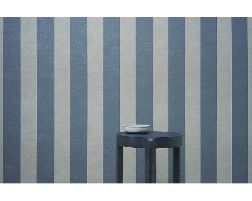 Обои Marburg Bombay 2 30148 Винил на флизелине (0,92x10,05) Серый/Синий, Полоса