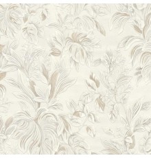 Обои Zambaiti Parati Trussardi VI 46050 Винил на флизелине (1,06x10,05) Серый/Бежевый, Листья/Цветы