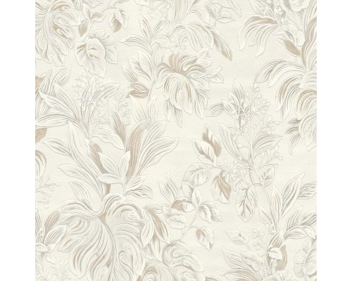 Обои Zambaiti Parati Trussardi VI 46050 Винил на флизелине (1,06x10,05) Серый/Бежевый, Листья/Цветы