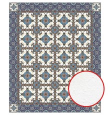 Фреска Ortograf Arabesque 33435 Фактура бархат FX Флизелин (2x2,4) Синий/Коричневый/Белый, Орнамент