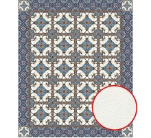 Фреска Ortograf Arabesque 33435 Фактура флок FLK Флизелин (2x2,4) Синий/Коричневый/Белый, Орнамент