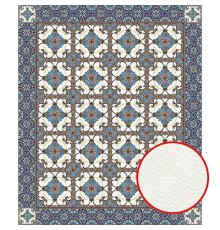 Фреска Ortograf Arabesque 33435 Фактура флок FLK Флизелин (2x2,4) Синий/Коричневый/Белый, Орнамент