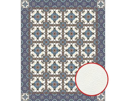 Фреска Ortograf Arabesque 33435 Фактура флок FLK Флизелин (2x2,4) Синий/Коричневый/Белый, Орнамент