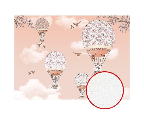 Фреска детская Ortograf Для самых маленьких 32907 Фактура бархат FX Флизелин (3,7x2,7) Розовый, Воздушные шары