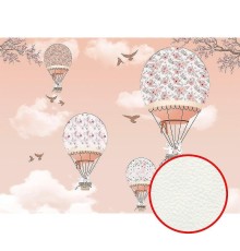 Фреска детская Ortograf Для самых маленьких 32907 Фактура флок FLK Флизелин (3,7x2,7) Розовый, Воздушные шары