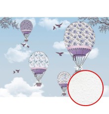 Фреска детская Ortograf Для самых маленьких 32908 Фактура бархат FX Флизелин (3,7x2,7) Голубой, Воздушные шары