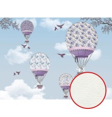Фреска детская Ortograf Для самых маленьких 32908 Фактура флок FLK Флизелин (3,7x2,7) Голубой, Воздушные шары
