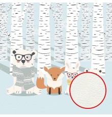 Фреска детская Ortograf Для самых маленьких 32916 Фактура флок FLK Флизелин (2,7x2,7) Голубой, Животные