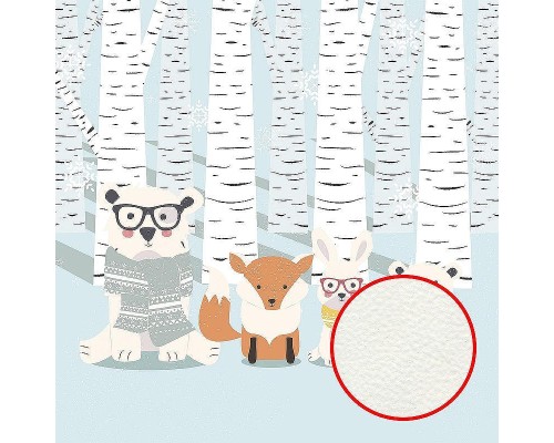 Фреска детская Ortograf Для самых маленьких 32916 Фактура флок FLK Флизелин (2,7x2,7) Голубой, Животные