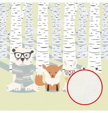 Фреска детская Ortograf Для самых маленьких 32918 Фактура флок FLK Флизелин (2,7x2,7) Зеленый/Разноцветный, Животные