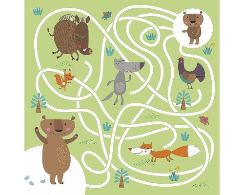 Фреска детская Ortograf Для самых маленьких 32919 Фактура флок FLK Флизелин (2,7x2,7) Зеленый/Разноцветный, Животные