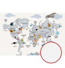 Фреска детская Ortograf Для самых маленьких 32910 Фактура бархат FX Флизелин (4,1x2,7) Серый/Разноцветный, Карты