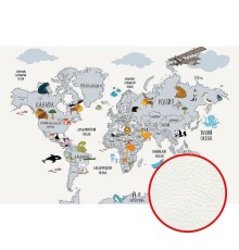 Фреска детская Ortograf Для самых маленьких 32910 Фактура флок FLK Флизелин (4,1x2,7) Серый/Разноцветный, Карты