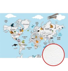 Фреска детская Ortograf Для самых маленьких 32911 Фактура бархат FX Флизелин (4,1x2,7) Голубой/Разноцветный, Карты