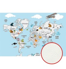 Фреска детская Ortograf Для самых маленьких 32911 Фактура флок FLK Флизелин (4,1x2,7) Голубой/Разноцветный, Карты