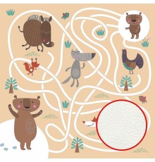 Фреска детская Ortograf Для самых маленьких 32921 Фактура флок FLK Флизелин (2,7x2,7) Бежевый/Разноцветный, Животные
