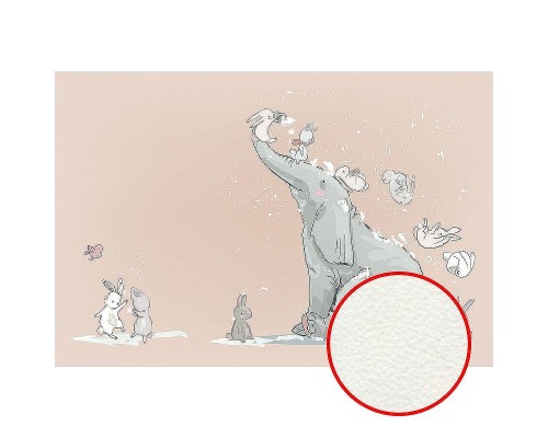 Фреска детская Ortograf Для самых маленьких 32926 Фактура флок FLK Флизелин (4x2,7) Розовый, Животные