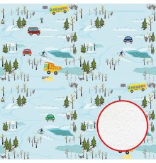 Фреска детская Ortograf Для самых маленьких 32914 Фактура бархат FX Флизелин (2,7x2,7) Голубой, Автомобили/Деревья