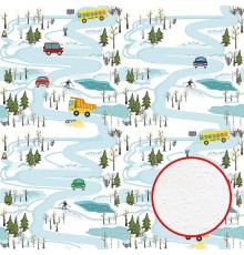 Фреска детская Ortograf Для самых маленьких 32915 Фактура бархат FX Флизелин (2,7x2,7) Голубой/Белый, Автомобили/Деревья