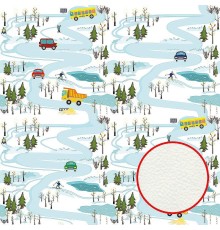 Фреска детская Ortograf Для самых маленьких 32915 Фактура флок FLK Флизелин (2,7x2,7) Голубой/Белый, Автомобили/Деревья