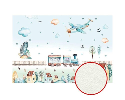 Фреска детская Ortograf Для самых маленьких 32922 Фактура флок FLK Флизелин (4x2,7) Голубой/Разноцветный, Мультимедия