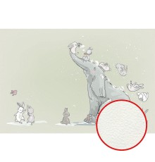 Фреска детская Ortograf Для самых маленьких 32927 Фактура флок FLK Флизелин (4x2,7) Зеленый, Животные