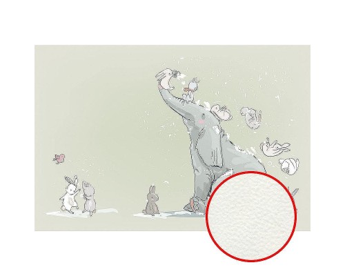 Фреска детская Ortograf Для самых маленьких 32927 Фактура флок FLK Флизелин (4x2,7) Зеленый, Животные