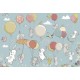 Фреска детская Ortograf Для самых маленьких 32928 Фактура флок FLK Флизелин (4x2,7) Голубой/Разноцветный, Животные/Воздушные шары