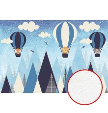 Фреска детская Ortograf Для самых маленьких 32948 Фактура бархат FX Флизелин (4x2,7) Синий, Животные/Воздушные шары