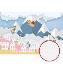 Фреска детская Ortograf Для самых маленьких 32949 Фактура бархат FX Флизелин (4x2,7) Синий/Разноцветный, Мультимедия