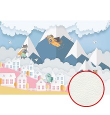 Фреска детская Ortograf Для самых маленьких 32949 Фактура флок FLK Флизелин (4x2,7) Синий/Разноцветный, Мультимедия