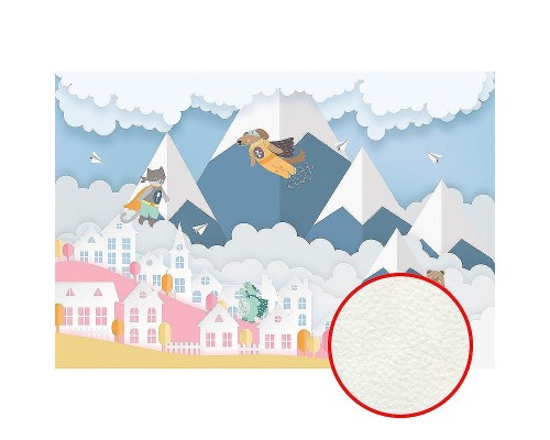 Фреска детская Ortograf Для самых маленьких 32949 Фактура флок FLK Флизелин (4x2,7) Синий/Разноцветный, Мультимедия