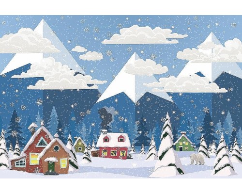 Фреска детская Ortograf Для самых маленьких 32950 Фактура бархат FX Флизелин (4x2,7) Синий, Пейзаж