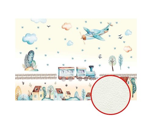 Фреска детская Ortograf Для самых маленьких 32923 Фактура флок FLK Флизелин (4x2,7) Желтый/Разноцветный, Мультимедия