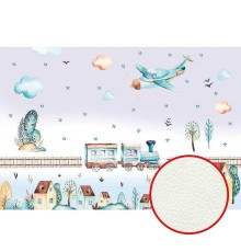 Фреска детская Ortograf Для самых маленьких 32924 Фактура флок FLK Флизелин (4x2,7) Сиреневый/Разноцветный, Мультимедия