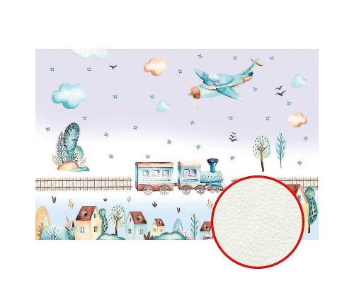 Фреска детская Ortograf Для самых маленьких 32924 Фактура флок FLK Флизелин (4x2,7) Сиреневый/Разноцветный, Мультимедия