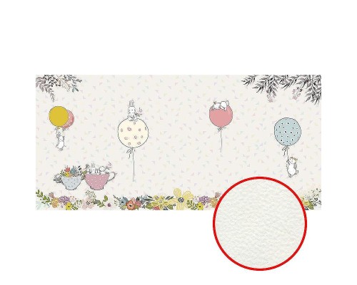 Фреска детская Ortograf Для самых маленьких 32934 Фактура флок FLK Флизелин (5,7x2,7) Бежевый/Разноцветный, Животные/Воздушные шары