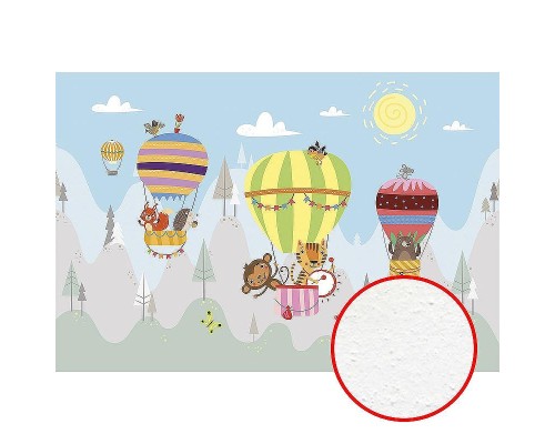 Фреска детская Ortograf Для самых маленьких 32958 Фактура бархат FX Флизелин (4x2,7) Разноцветный, Животные/Воздушные шары