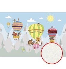 Фреска детская Ortograf Для самых маленьких 32958 Фактура флок FLK Флизелин (4x2,7) Разноцветный, Животные/Воздушные шары