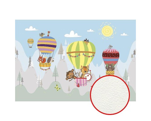 Фреска детская Ortograf Для самых маленьких 32958 Фактура флок FLK Флизелин (4x2,7) Разноцветный, Животные/Воздушные шары