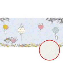 Фреска детская Ortograf Для самых маленьких 32936 Фактура флок FLK Флизелин (5,7x2,7) Голубой/Разноцветный, Животные/Воздушные шары