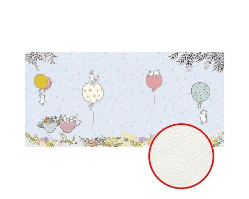 Фреска детская Ortograf Для самых маленьких 32936 Фактура флок FLK Флизелин (5,7x2,7) Голубой/Разноцветный, Животные/Воздушные шары