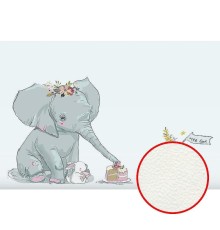 Фреска детская Ortograf Для самых маленьких 32938 Фактура флок FLK Флизелин (4x2,7) Голубой, Животные