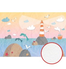 Фреска детская Ortograf Для самых маленьких 32953 Фактура бархат FX Флизелин (4x2,7) Разноцветный, Море/Пейзаж