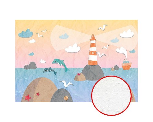 Фреска детская Ortograf Для самых маленьких 32953 Фактура бархат FX Флизелин (4x2,7) Разноцветный, Море/Пейзаж