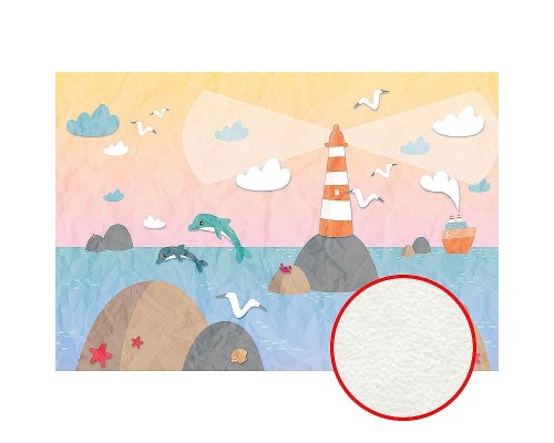 Фреска детская Ortograf Для самых маленьких 32953 Фактура флок FLK Флизелин (4x2,7) Разноцветный, Море/Пейзаж