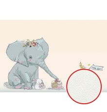 Фреска детская Ortograf Для самых маленьких 32939 Фактура флок FLK Флизелин (4x2,7) Бежевый/Разноцветный, Животные