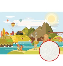 Фреска детская Ortograf Для самых маленьких 32954 Фактура флок FLK Флизелин (4x2,7) Разноцветный, Животные/Пейзаж